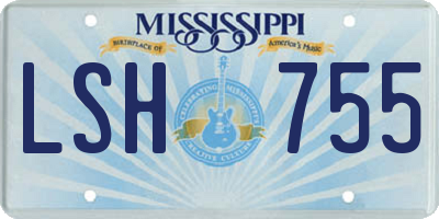 MS license plate LSH755