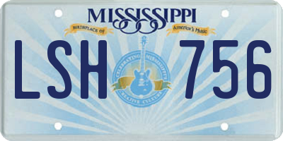MS license plate LSH756