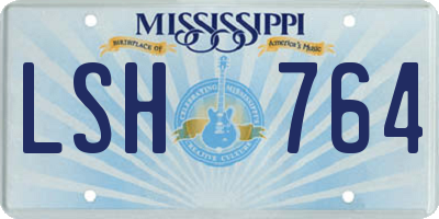 MS license plate LSH764