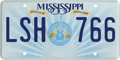 MS license plate LSH766
