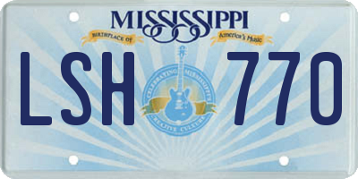 MS license plate LSH770