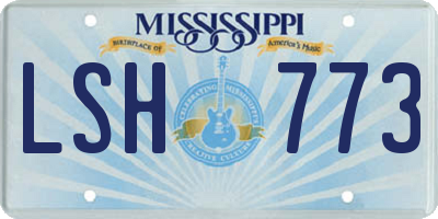 MS license plate LSH773