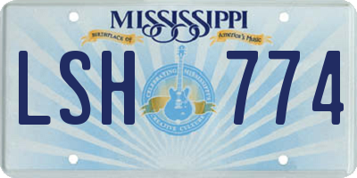 MS license plate LSH774