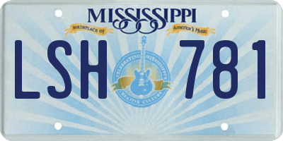 MS license plate LSH781
