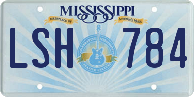 MS license plate LSH784