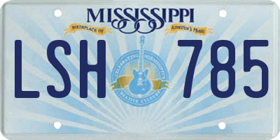 MS license plate LSH785