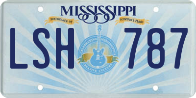 MS license plate LSH787
