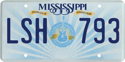 MS license plate LSH793