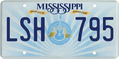MS license plate LSH795