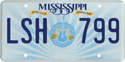 MS license plate LSH799