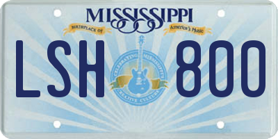MS license plate LSH800