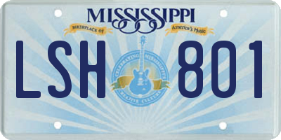 MS license plate LSH801
