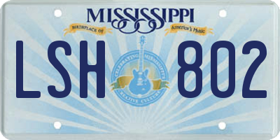 MS license plate LSH802