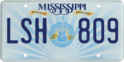 MS license plate LSH809