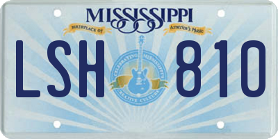 MS license plate LSH810