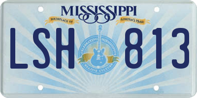 MS license plate LSH813