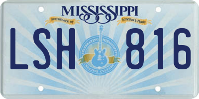 MS license plate LSH816