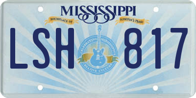 MS license plate LSH817