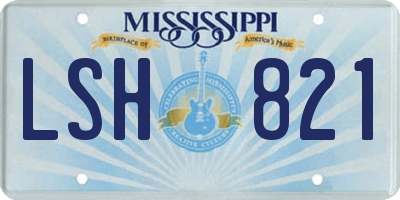 MS license plate LSH821