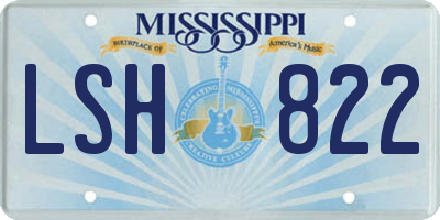 MS license plate LSH822