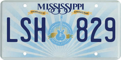 MS license plate LSH829