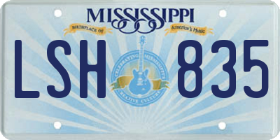 MS license plate LSH835