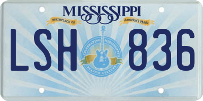 MS license plate LSH836