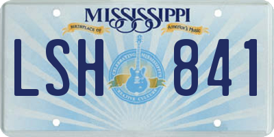 MS license plate LSH841