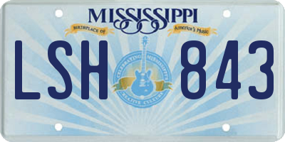 MS license plate LSH843