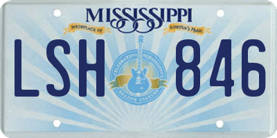 MS license plate LSH846