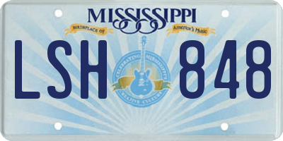 MS license plate LSH848