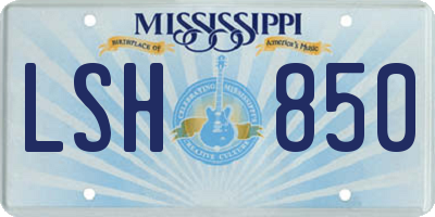 MS license plate LSH850