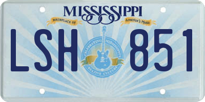 MS license plate LSH851