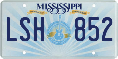 MS license plate LSH852
