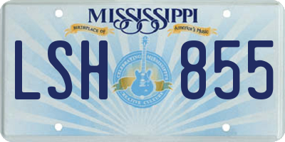 MS license plate LSH855