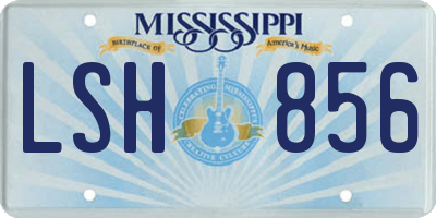 MS license plate LSH856