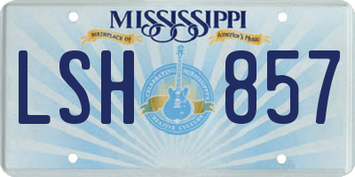 MS license plate LSH857