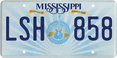 MS license plate LSH858