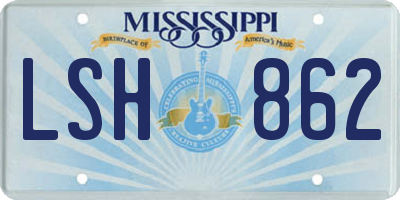 MS license plate LSH862