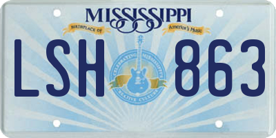 MS license plate LSH863
