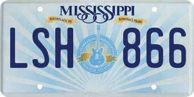MS license plate LSH866