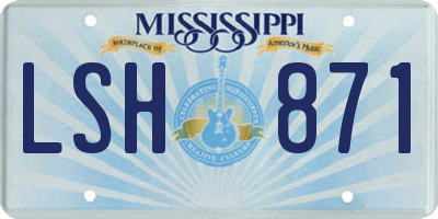MS license plate LSH871