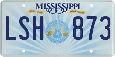 MS license plate LSH873