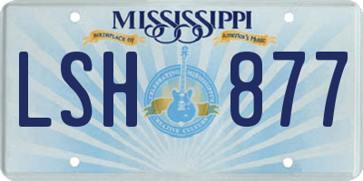 MS license plate LSH877