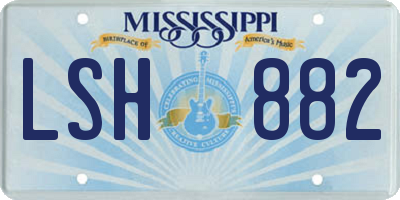 MS license plate LSH882