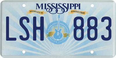 MS license plate LSH883