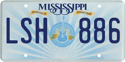 MS license plate LSH886
