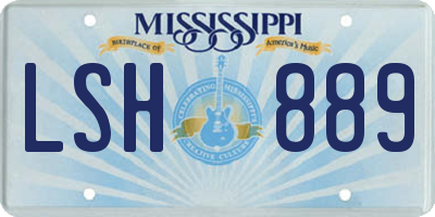 MS license plate LSH889