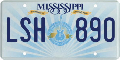 MS license plate LSH890