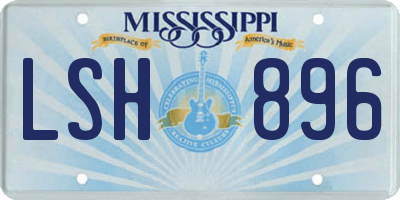 MS license plate LSH896
